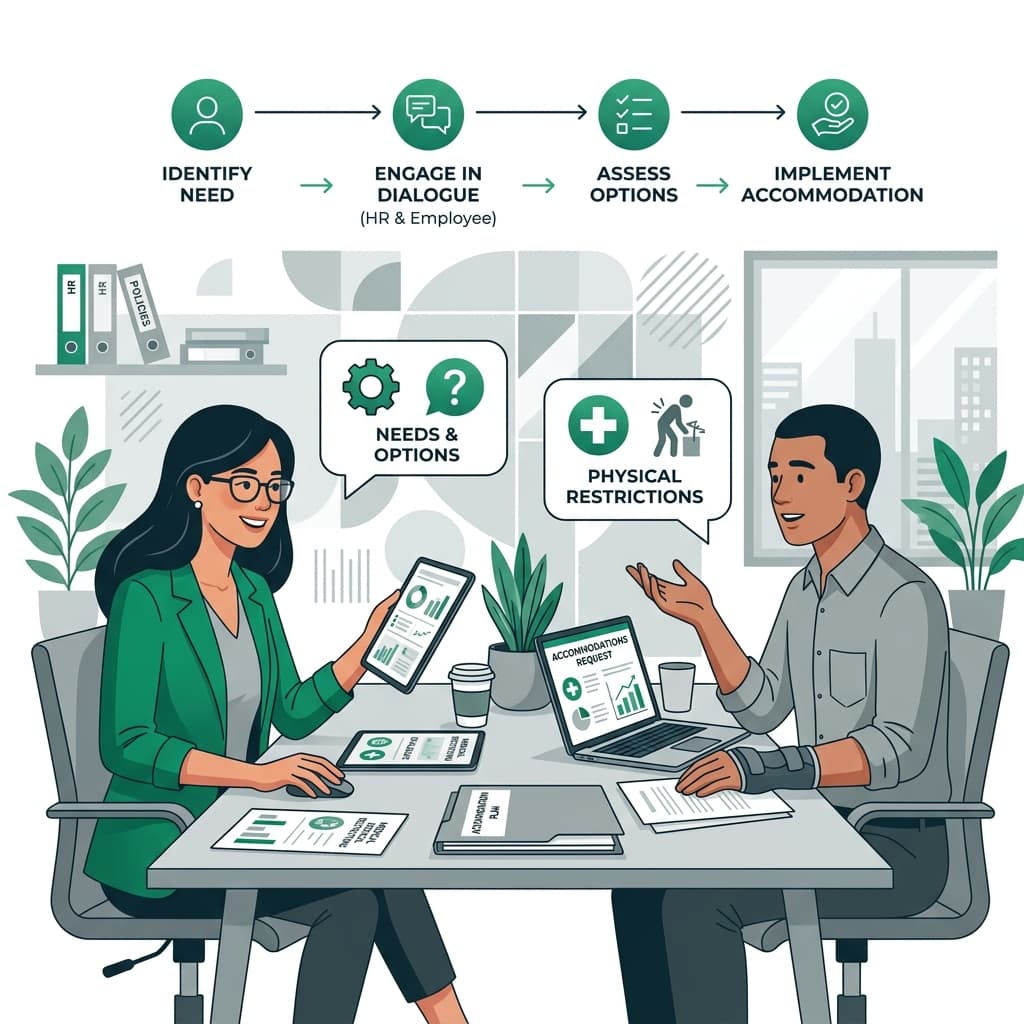 B2B flat vector illustration representing interactive dialogue between HR and employee