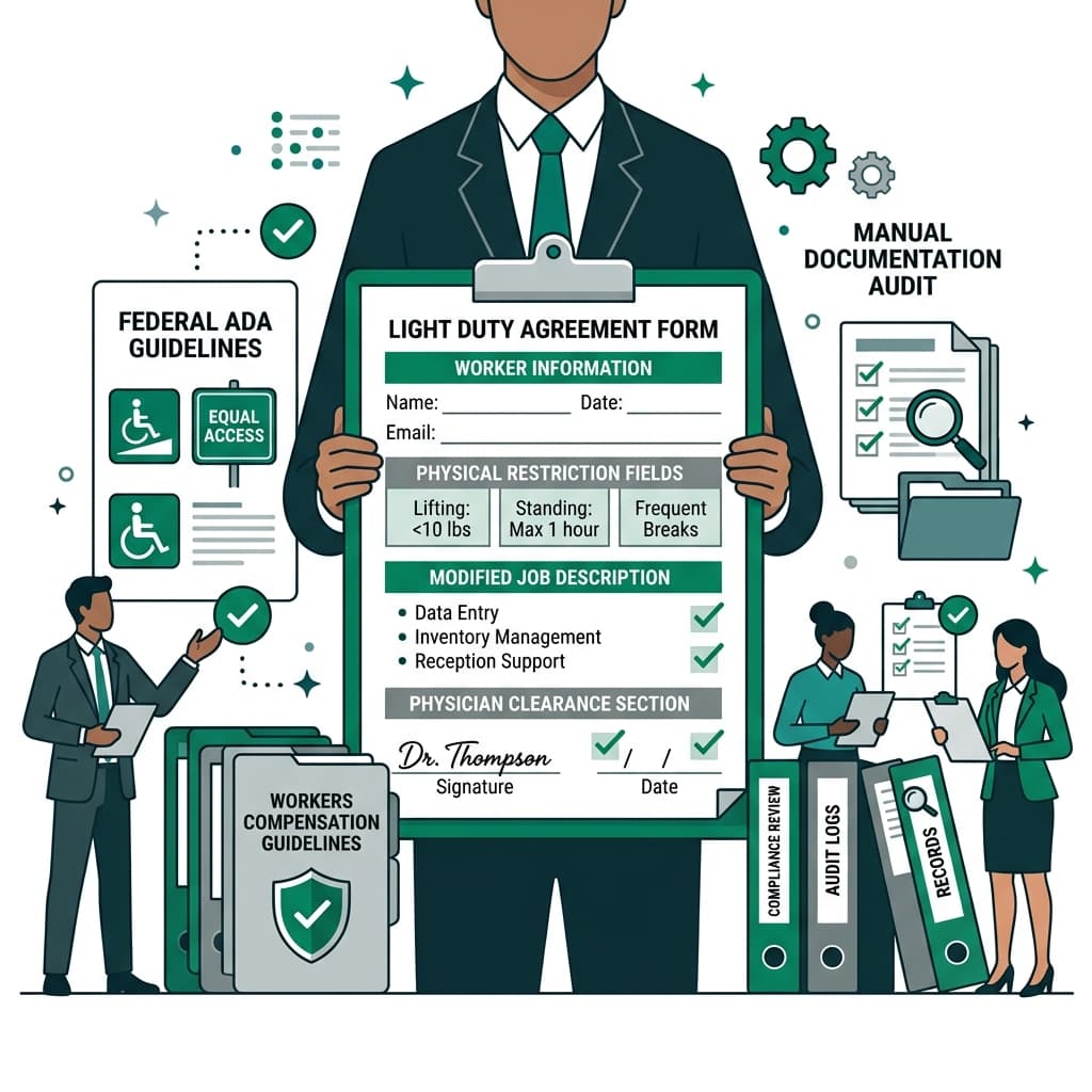 Workers Comp Light Duty Agreement Framework and Common Manual Processing Limitations